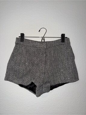 Fashion Nova Black & White Herringbone High-Waist Shorts